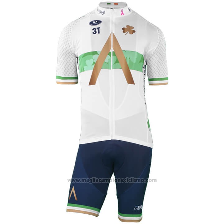 2018 2019 Abbigliamento Ciclismo Aqua Blue Sport Campione Irlanda Manica Corta e Salopette